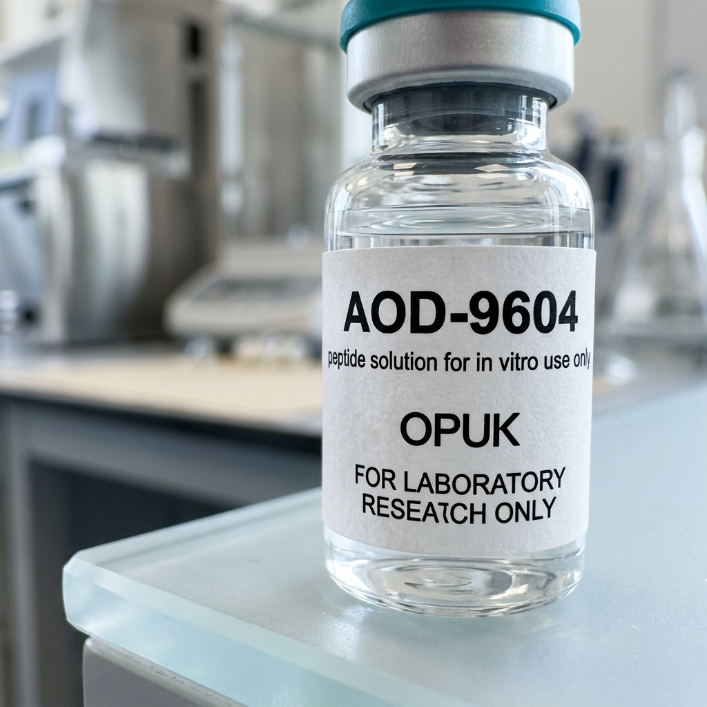 Representative AOD-9604 vial label detail